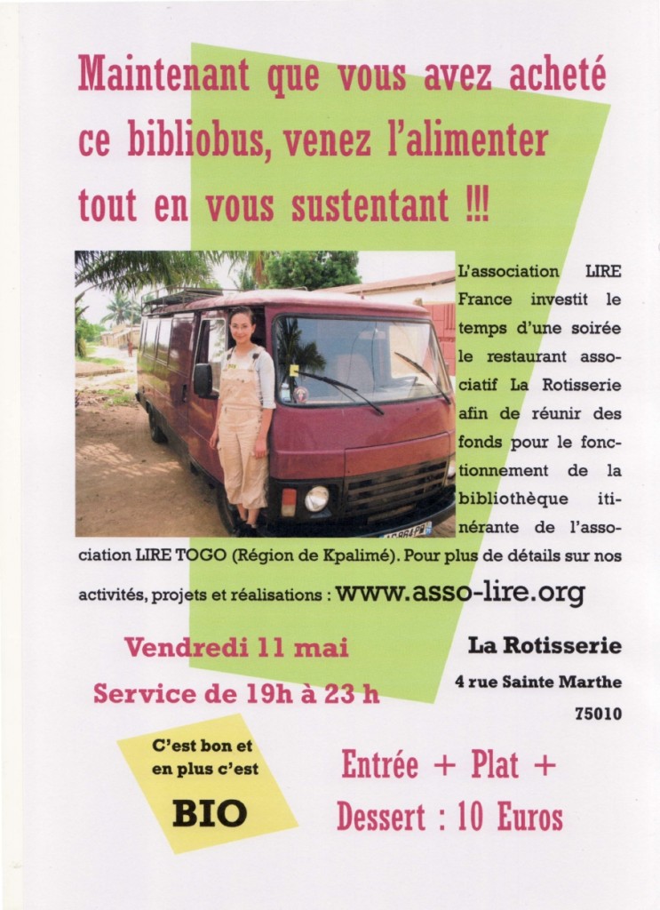 Maintenant que vous avez acheté ce bibliobus, venez l'alimenter tout en vous sustentant !